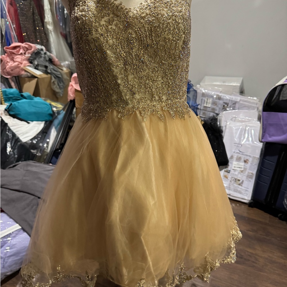 Elegant Gold Prom Dress